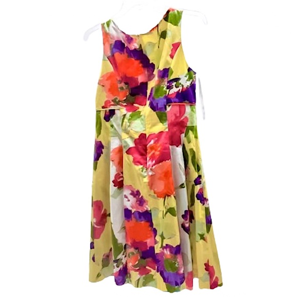RALPH LAUREN Sleeveless Floral Print Dress with Hidden Rear Zipper Sz 8 - Picture 2 of 5